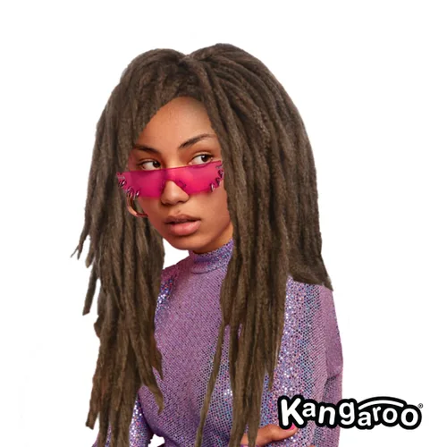 Vista 8 de Kangaroo's peluca con rastas, unisex, color a elección, talla única , Marrón