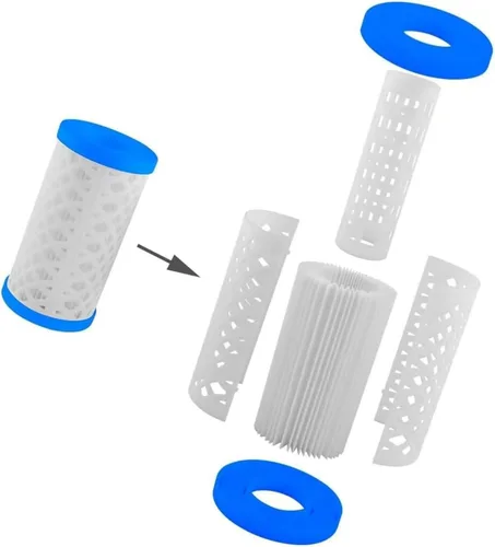 Vista 4 de Paquete de 6 filtros universales para piscina tipo A tipo C o III de repuesto para bomba de cartucho de filtro de piscina, filtro reutilizable tipo