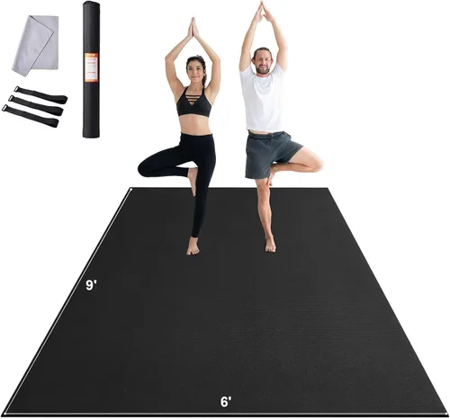 Vista 12 de VEVOR Large Exercise Mat, 12'x6'/10'x6'/9'x6'/8'x6'/8'x5'/7'x5'/6'x4' (7mm) Extra Thick, Non Slip High Density Premium Workout Mat, Exercise Yoga