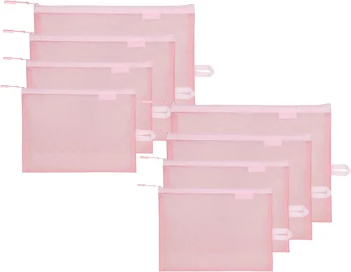 Vista 13 de SUPACOOL Bolsa de maquillaje de malla de viaje, bolsas organizadoras de cosméticos con cremallera, bolsas organizadoras de pañales, bolsa de nailon