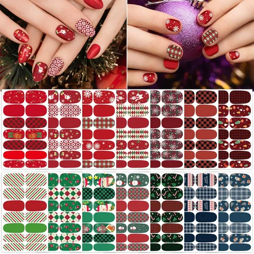 Vista 11 de TailaiMei 12 hojas de calcomanías de otoño para uñas, tiras de esmalte de uñas autoadhesivas con 2 limas de uñas para el día de Acción de Gracias