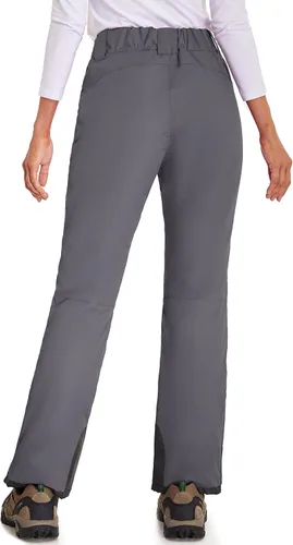 Vista 2 de BenBoy Pantalones de esquí de nieve para mujer, con aislamiento, impermeables, resistentes al viento, Ripstop