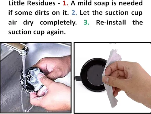 Vista 6 de AUXPhome Paquete de 2 ganchos con ventosa, organizador de almacenamiento de sombreros, soporte para coche, ducha, ventana de cristal, cocina, baño