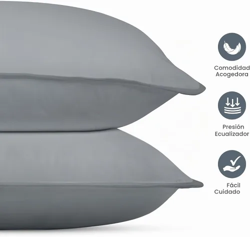 Vista 8 de Utopia Bedding Almohadas para cama para dormir, de hotel, refrescantes, para dormir de lado, espalda o boca abajo, tamaño estándar, gris, juego de 2