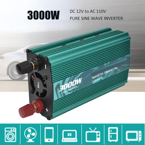 Vista 2 de ViaGasaFamido Inversor sinusoidal puro 3000 W Convertidor de potencia Convertidor de CC a CA 8 Protección inteligente 12V a 110V Aleación