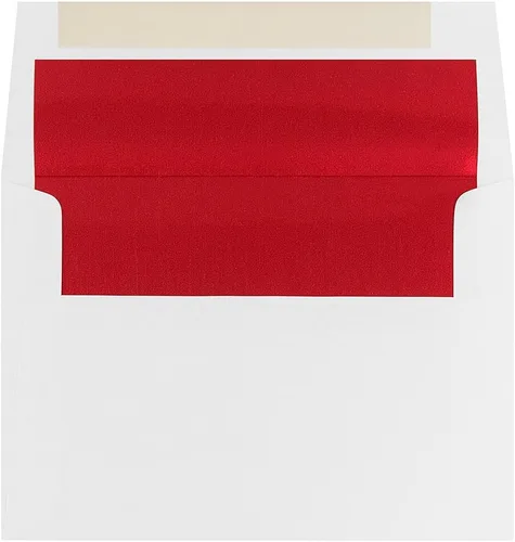 Vista 17 de JAM PAPER Sobres de invitación de papel aluminio A2 - 4 3/8 x 5 3/4 - Blanco con rojo - 50