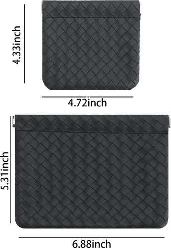 Vista 5 de LYDZTION Juego de 2 bolsas de maquillaje impermeables para mujer, bolsa de cosméticos a cuadros, bolsa de aseo de viaje, organizador de bolsa