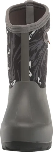 Vista 2 de BOGS Neo Classic - Botas de lluvia unisex para niños, Estampado espeluznante - Gris, 11 niño pequeño