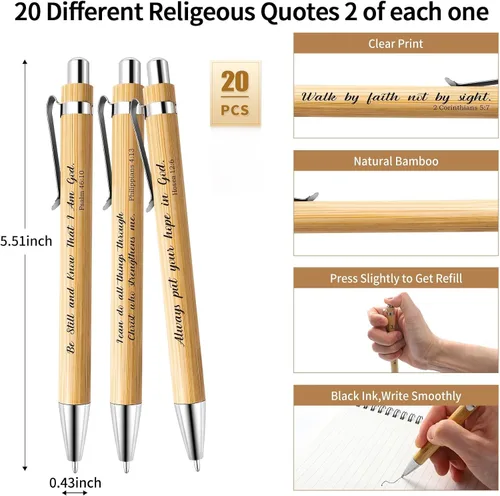 Vista 4 de 40 piezas/20 juegos de regalos cristianos, a granel, versículo de la Biblia, cuaderno en espiral y bolígrafo de oración, diario de oración