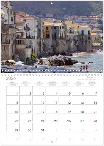 Vista 7 de Impressions from Sicily (calendario mensual de pared 2022 11.4 x 16.1 in (abierto)