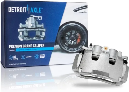 Vista 3 de Detroit Axle - Kit de freno delantero para Dodge Ram 1500 Durango Dakota Chrysler Aspen Dakota Driver Side Disco Freno Pinza de freno de cerámica