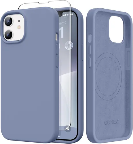 Vista 18 de GONEZ Funda magnética para iPhone 14, compatible con Magsafe, con protector de pantalla + protector de cámara, forro de microfibra antiarañazos