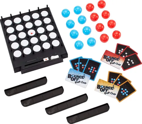 Vista 2 de Mattel Games Juego de fiesta desplegable de rebote para niños, adultos y noche familiar, rebote rápido o pelotas van volando para 1-4 jugadores