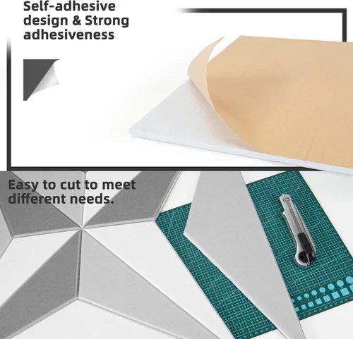 Vista 5 de Art3dwallpanels Paneles acústicos de 24 x 24 pulgadas, paquete de 6 paneles de pared insonorizados que amortiguan el sonido, paneles absorbentes