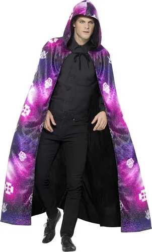 Vista 5 de Smiffys - 45118 - Cabo Deluxe Reversible Galaxy Ouija - Negro y Morado - Talla única