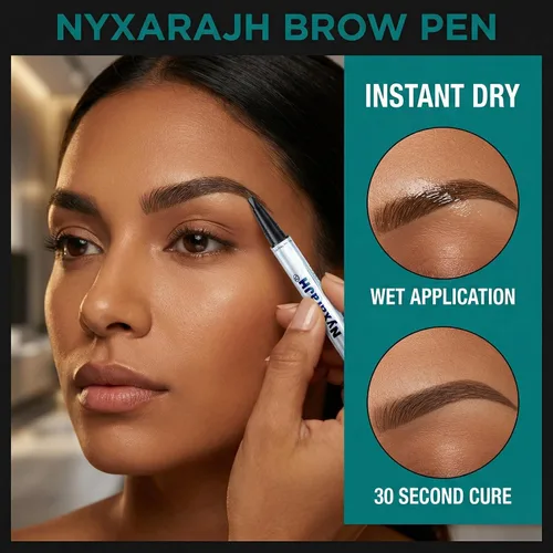 Vista 3 de Bolígrafo de cejas 2 en 1, delineador de cejas de precisión de doble punta con puntas finas, impermeable, 5 colores naturales, herramienta