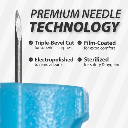 Vista 3 de Lancetas Twist EasyTouch - 33 G, (100 por caja) Sterile Single-Use Lancets, Triple-Bevel Design, Multiple Gauge Options, Fits Most Lancing Devices