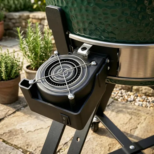 Vista 5 de DC12V BBQ Fire Starter Soplador de aire para huevo verde grande y Kamado