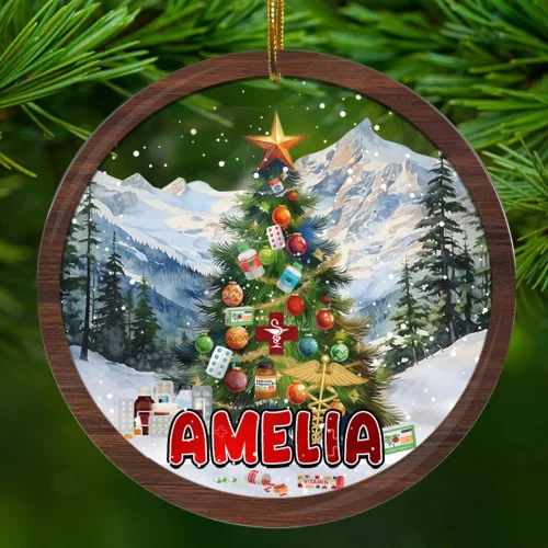 Vista 11 de Adorno personalizado de contador para hombres y mujeres, para colgar en el árbol, artículos de decoración de puerta del hogar, acrílico, 2.90 x 2.90