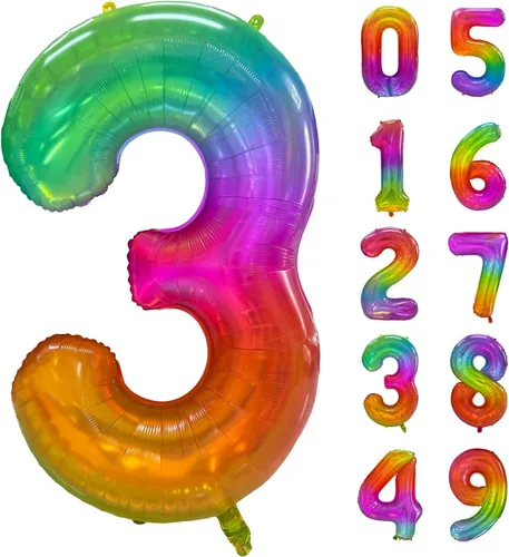 Vista 10 de Globos gigantes de helio de aluminio de 40 pulgadas, color negro, globos digitales grandes del número 0 para decoración de fiesta de cumpleaños