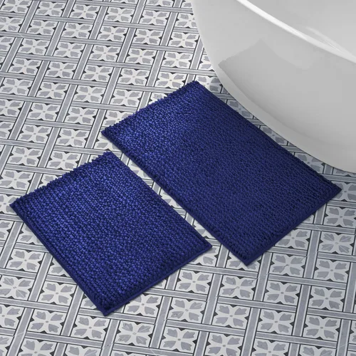 Vista 51 de Laura Ashley - Juego de 2 tapetes de baño de chenilla suave, 20 x 34 pulgadas, color azul