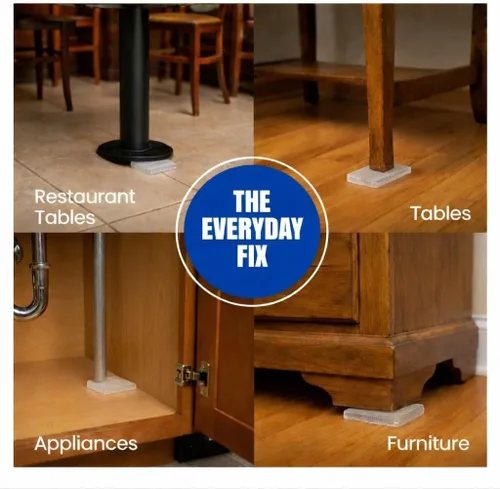 Vista 5 de WOBBLE WEDGES Cuñas de nivelación resistentes fabricadas en los Estados Unidos, las cuñas de plástico rígido originales para nivelar muebles, mesas