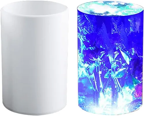 Vista 10 de Katutude Paquete de 5 moldes para velas cilíndricas, moldes de silicona 3D para velas perfumadas de bricolaje, jabón hecho a mano, cera