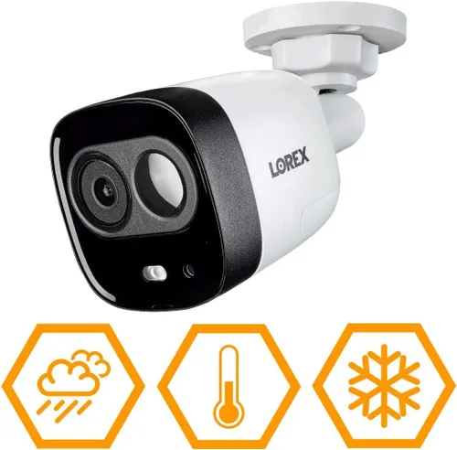 Vista 5 de Lorex Cámara de seguridad analógica de 1080p para interior/exterior, cámara de bala adicional para sistema de vigilancia con cable, disuasión activa