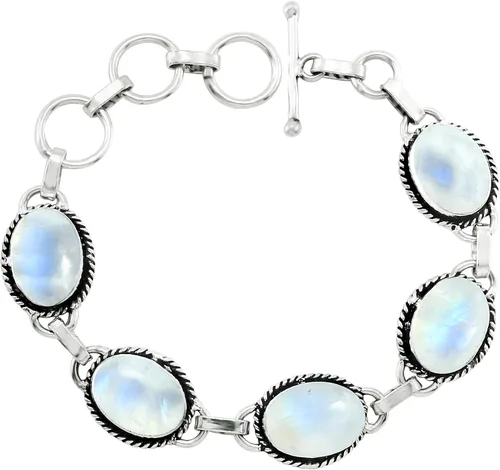 Vista 13 de Natural & Synthetic Gemstones 925 Silver Plated Handmade Link Bracelets Amatista