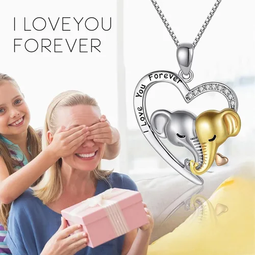 Vista 4 de ZYooch - Dije con la palabra Mom grabada para mujer collar de compromiso de diamantes de imitación joyas para regalar