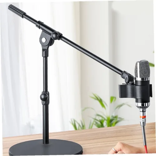 Vista 9 de ABOOFAN Brazo de poste de micrófono telescópico brazo de micrófono de metal portátil con adaptador de cabeza de tornillo para estudios de grabación