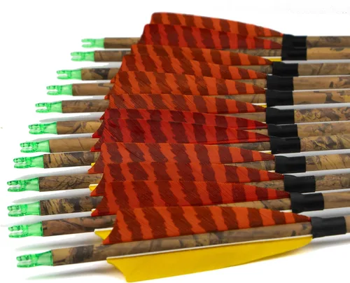 Vista 3 de Flechas de caza de carbono de 30 pulgadas con pluma de pavo de 4 pulgadas, puntas extraíbles, flechas de práctica de tiro con arco, columna