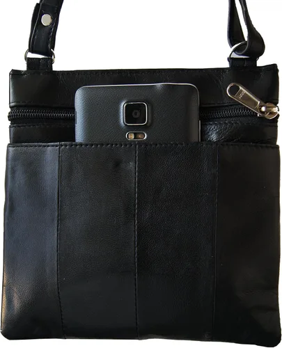 Vista 2 de AG Wallets - Bolso de piel para mujer (7.0 x 7.0 in), color negro