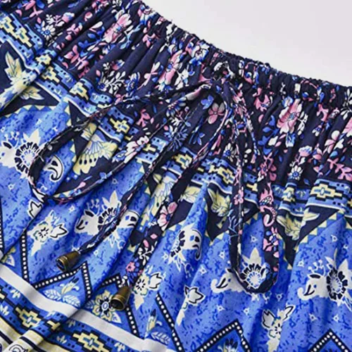 Vista 5 de ONGJWU Vestidos de verano para mujer, vestido largo de playa, bohemio, estampado floral, vestido de vacaciones, vestidos casuales de moda, S-2XL