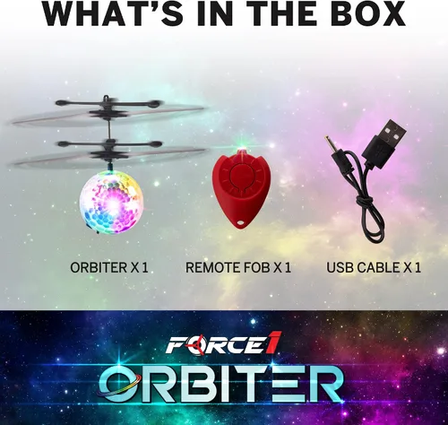 Vista 6 de Force1 Orbiter - Juguete de esfera voladora con control manual, drones giratorios para niños - Mini drones OVNI con control remoto, recargables