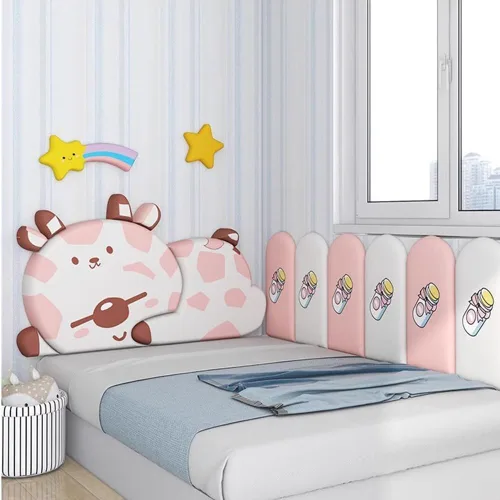 Vista 2 de Paneles de pared 3D 3D de dibujos animados 3D, panel de pared para niños, papel tapiz adhesivo de pared anticolisión, relleno de pared autoadhesivo