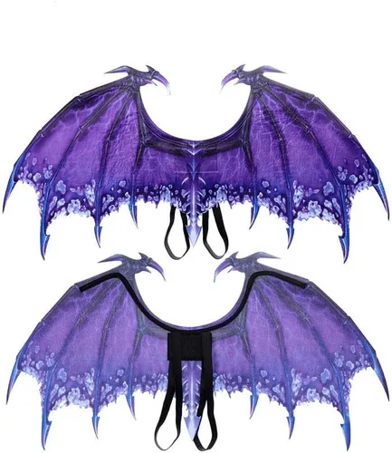 Vista 34 de Himine Alas de dragón no tejidas para adultos Cosplay Props