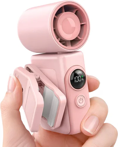 Vista 12 de Hotsales Ventilador portátil con clip para cochecitos, ventilador turbo de Berry Pink