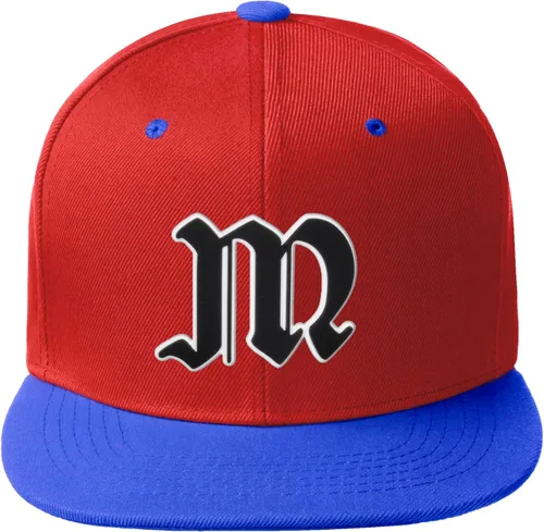Vista 547 de Daxton Gorra clásica con visera de billete plano con letras del alfabeto inglés antiguo de la A a la Z