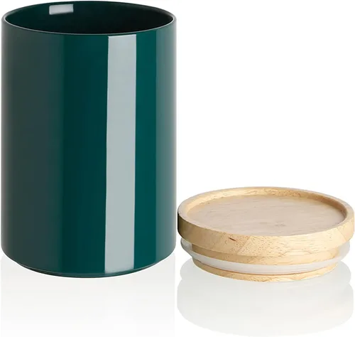 Vista 59 de Recipientes de cocina Sweejar, tarro de almacenamiento de cerámica para alimentos, recipientes apilables con tapa hermética de madera para servir