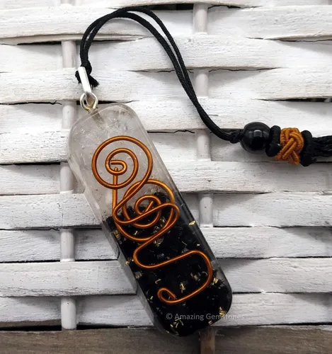 Vista 4 de Amazing Gemstone Orgone - Collar con colgante curativo para hombres y mujeres con cordón ajustable, Gema
