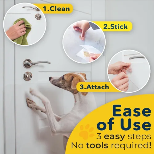 Vista 4 de PROTECTO Door Protector from Dog Scratching, 18x12 - Door Scratch Guard Heavy Duty Door Scratch Protector for Cats & Dogs, Clear Scratch Shield