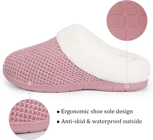 Vista 2 de EverFoams Pantuflas acogedoras de felpilla de espuma viscoelástica para dormitorio