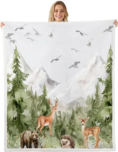 Vista 13 de Erosebridal - Mantas de bebé unisex para niños y niñas, mantas de guardería de animales de granja de minky 40x50, manta sherpa con diseño de tractor