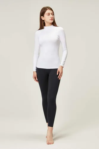 Vista 4 de DEVOPS - Paquete de 2 camisas de manga larga térmicas de cuello tortuga para mujer de comprensión, para usar debajo de la ropa
