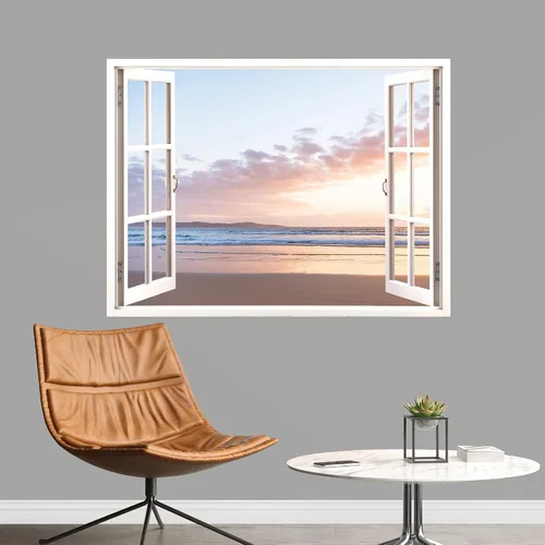 Vista 33 de IDEA4WALL Adhesivo mural removible para pared, arena blanca tropical, playa, orilla, palmera, naturaleza, desierto, fotografía, arte moderno