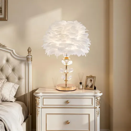 Vista 14 de ZYLEISENBAO Lámpara de Flor de Rosa Rosa Romántica Lámpara de Mesita de Noche Princesa Lámpara de Mesa de Flor para Mesita de Noche Luz de Rosado