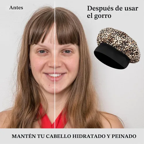 Vista 3 de ZHENSILK 2 piezas de gorro de satén para dormir, gorros de seda para el cabello, gorro de dormir de seda con banda elástica suave, envoltura