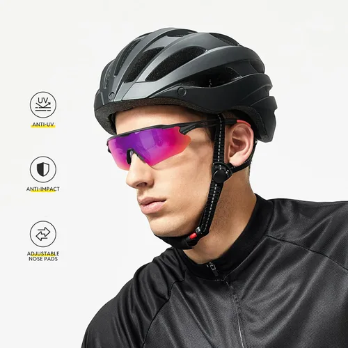 Vista 2 de Cycling Glasses, TR90 Unbreakable Frame Polarized Anti-UV400 Sports Sunglasses