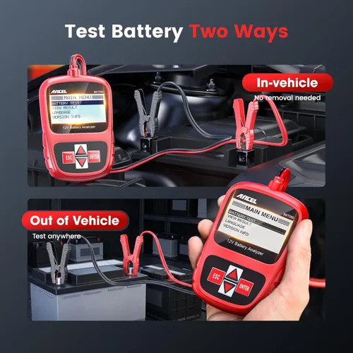 Vista 6 de ANCEL BST200 Car Battery Tester 12V Battery Load Tester, 100-1100 CCA Automotive Digital Analyzer Tool with Upgraded Reinforced Clamps for Car Truck